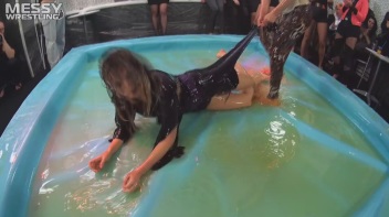 Messy Wrestling: Shiny, Slimy, And Ready To Rumble In Oil! Dunk This Bitch & Tear Her Clothes!!! Screencap 45 on www.sinx.com