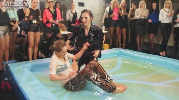 Messy Wrestling: Shiny, Slimy, And Ready To Rumble In Oil! Dunk This Bitch & Tear Her Clothes!!! Screencap 50 on www.sinx.com