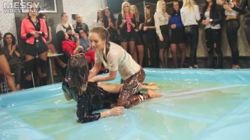 Messy Wrestling: Shiny, Slimy, And Ready To Rumble In Oil! Dunk This Bitch & Tear Her Clothes!!! Screencap 55 on www.sinx.com