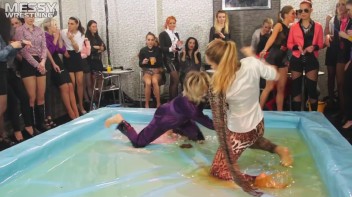 Messy Wrestling: Shiny, Slimy, And Ready To Rumble In Oil! Dunk This Bitch & Tear Her Clothes!!! Screencap 7 on www.sinx.com