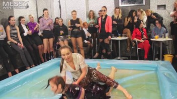 Messy Wrestling: Shiny, Slimy, And Ready To Rumble In Oil! Dunk This Bitch & Tear Her Clothes!!! Screencap 71 on www.sinx.com