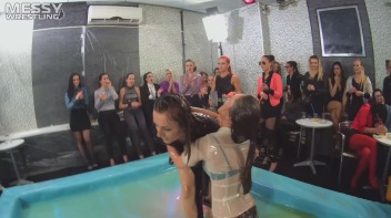 Messy Wrestling: Shiny, Slimy, And Ready To Rumble In Oil! Dunk This Bitch & Tear Her Clothes!!! Screencap 77 on www.sinx.com