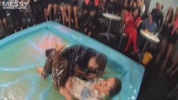 Messy Wrestling: Shiny, Slimy, And Ready To Rumble In Oil! Dunk This Bitch & Tear Her Clothes!!! Screencap 78 on www.sinx.com