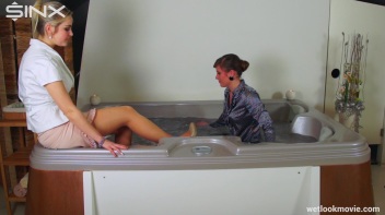 Fun And Flirty, Babes Play In Hot Tub Screencap 26 on www.sinx.com