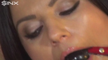 Handcuffed Hottie Drools Down Her Satin Blouse Screencap 41 on www.sinx.com