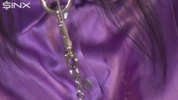 Handcuffed Hottie Drools Down Her Satin Blouse Screencap 42 on www.sinx.com