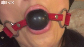 Handcuffed Hottie Drools Down Her Satin Blouse Screencap 1 on www.sinx.com