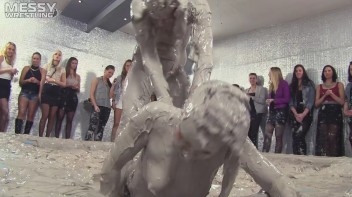 Muddy Wrestling: Fired Up Eurobabes Bring On The Mess - Audience Gets It! Screencap 84 on www.sinx.com