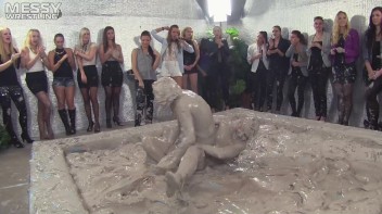 Muddy Wrestling: Fired Up Eurobabes Bring On The Mess - Audience Gets It! Screencap 85 on www.sinx.com