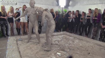 Muddy Wrestling: Fired Up Eurobabes Bring On The Mess - Audience Gets It! Screencap 87 on www.sinx.com