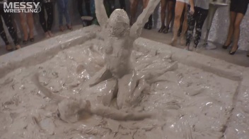 Muddy Wrestling: Fired Up Eurobabes Bring On The Mess - Audience Gets It! Screencap 97 on www.sinx.com