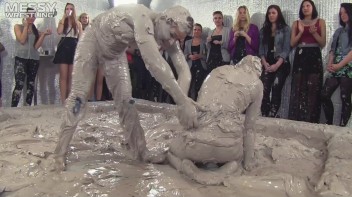 Muddy Wrestling: Fired Up Eurobabes Bring On The Mess - Audience Gets It! Screencap 25 on www.sinx.com