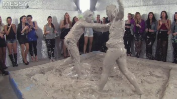 Muddy Wrestling: Fired Up Eurobabes Bring On The Mess - Audience Gets It! Screencap 29 on www.sinx.com