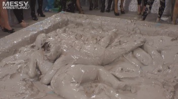 Muddy Wrestling: Fired Up Eurobabes Bring On The Mess - Audience Gets It! Screencap 33 on www.sinx.com