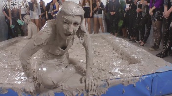 Muddy Wrestling: Fired Up Eurobabes Bring On The Mess - Audience Gets It! Screencap 37 on www.sinx.com