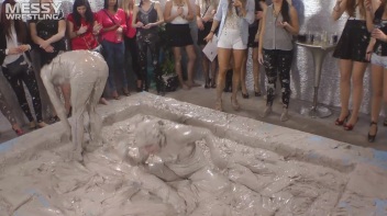 Muddy Wrestling: Fired Up Eurobabes Bring On The Mess - Audience Gets It! Screencap 48 on www.sinx.com