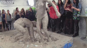 Muddy Wrestling: Fired Up Eurobabes Bring On The Mess - Audience Gets It! Screencap 51 on www.sinx.com