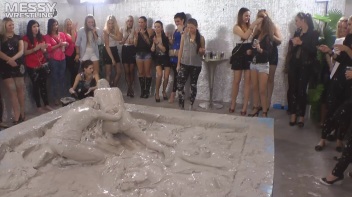 Muddy Wrestling: Fired Up Eurobabes Bring On The Mess - Audience Gets It! Screencap 53 on www.sinx.com