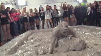 Muddy Wrestling: Fired Up Eurobabes Bring On The Mess - Audience Gets It! Screencap 59 on www.sinx.com