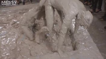 Muddy Wrestling: Fired Up Eurobabes Bring On The Mess - Audience Gets It! Screencap 62 on www.sinx.com