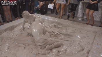 Muddy Wrestling: Fired Up Eurobabes Bring On The Mess - Audience Gets It! Screencap 67 on www.sinx.com