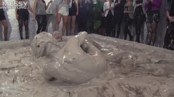 Muddy Wrestling: Fired Up Eurobabes Bring On The Mess - Audience Gets It! Screencap 78 on www.sinx.com