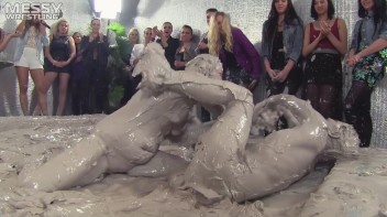 Muddy Wrestling: Fired Up Eurobabes Bring On The Mess - Audience Gets It! Screencap 79 on www.sinx.com