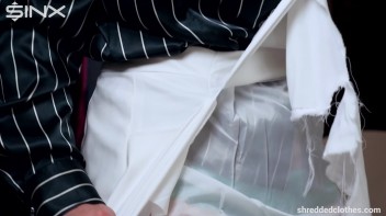 Blonde's Big Tits Burst Out Of Shredded Shirt - Cam 2 Screencap 9 on www.sinx.com