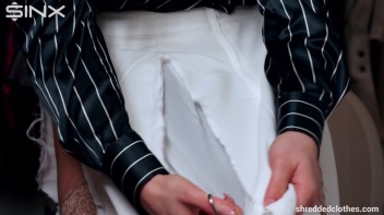 Blonde's Big Tits Burst Out Of Shredded Shirt - Cam 2 Screencap 16 on www.sinx.com