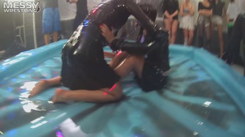 Messy Wrestling: Oil 'Em Up And Watch The Slimy Show X2!! 2 Audience Fights!!! Screencap 36 on www.sinx.com