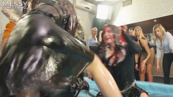 Messy Wrestling: Oil 'Em Up And Watch The Slimy Show X2!! 2 Audience Fights!!! Screencap 40 on www.sinx.com