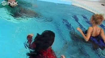 Pool Fun For Satin Clad Babes Screencap 23 on www.sinx.com