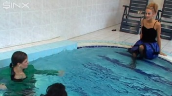 Pool Fun For Satin Clad Babes Screencap 28 on www.sinx.com