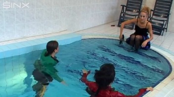 Pool Fun For Satin Clad Babes Screencap 29 on www.sinx.com