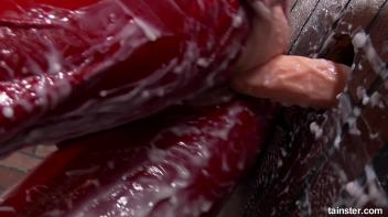 Lady in red covered in cum Screencap 67 on www.sinx.com