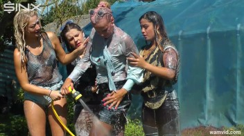 Wet paint play-fighting with four sexy ladies Screencap 37 on www.sinx.com