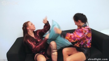 Temperamental Babes Hair Pulling Pillow Fight - Cam 2 Screencap 26 on www.sinx.com