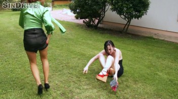 Pretty Pantiless Peeing Babes In The Park Screencap 73 on www.sinx.com