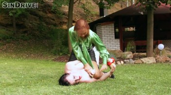 Pretty Pantiless Peeing Babes In The Park Screencap 76 on www.sinx.com