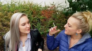 Seductive Blondes Take A Smoke Break Screencap 18 on www.sinx.com