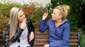 Seductive Blondes Take A Smoke Break Screencap 9 on www.sinx.com