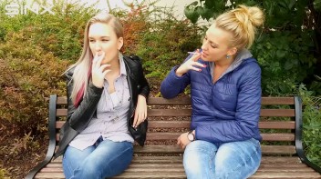Seductive Blondes Take A Smoke Break Screencap 12 on www.sinx.com
