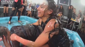 Messy Wrestling: Sloppy, Shiny, And Ready For A Dirty Showdown! 2 Audience Fights!!! Screencap 92 on www.sinx.com