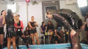 Messy Wrestling: Sloppy, Shiny, And Ready For A Dirty Showdown! 2 Audience Fights!!! Screencap 77 on www.sinx.com