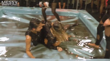 Messy Wrestling: Sloppy, Shiny, And Ready For A Dirty Showdown! 2 Audience Fights!!! Screencap 83 on www.sinx.com