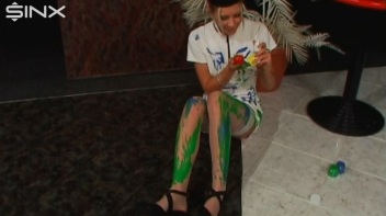 Wet And Messy Paint Play With Sexy Blonde Screencap 17 on www.sinx.com