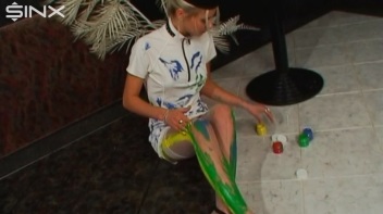 Wet And Messy Paint Play With Sexy Blonde Screencap 19 on www.sinx.com