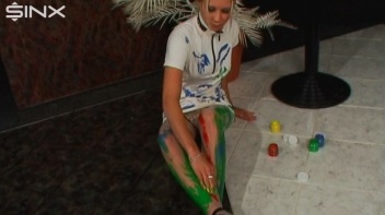 Wet And Messy Paint Play With Sexy Blonde Screencap 20 on www.sinx.com
