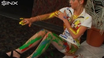 Wet And Messy Paint Play With Sexy Blonde Screencap 30 on www.sinx.com