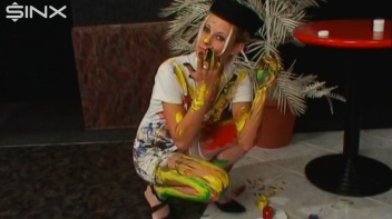 Wet And Messy Paint Play With Sexy Blonde Screencap 36 on www.sinx.com